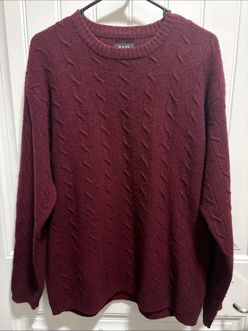 Bass G.H. Bass M Burgundy 100% Lambswool Textured Sweater